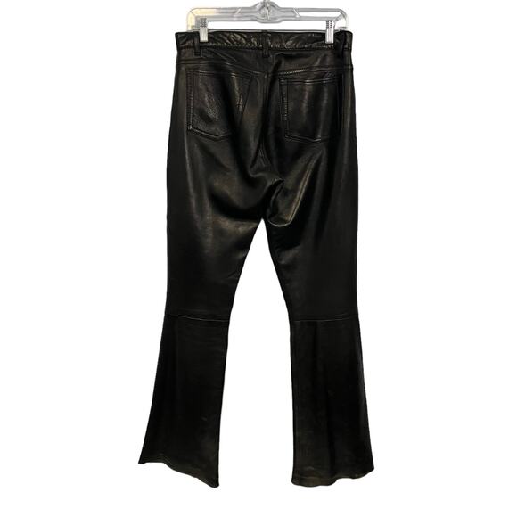 Swann Women's Black Leather Flare Bootcut Pants Size Large - Picture 6 of 11